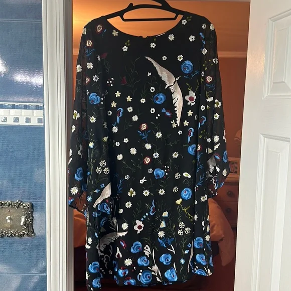 alice olivia embroidered dress Shira Embroidered Midi Tiered Dress